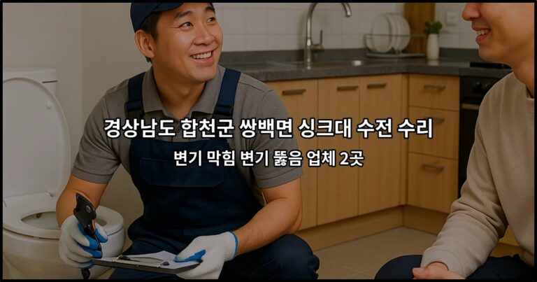 경상남도 합천군 쌍백면 싱크대 수전 수리 변기 막힘 변기 뚫음 업체 2곳