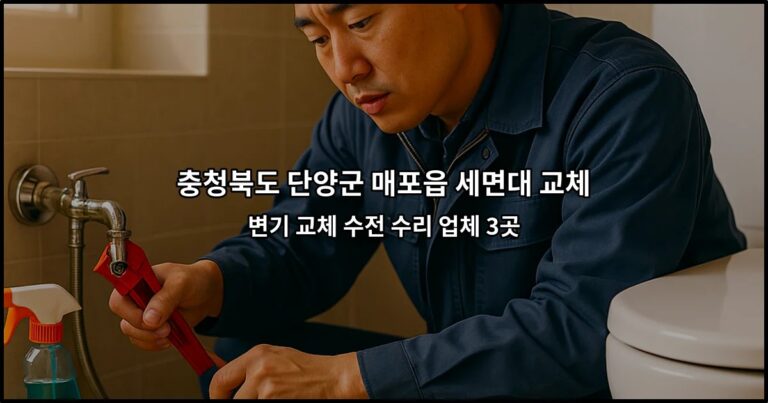 충청북도 단양군 매포읍 세면대 교체 변기 교체 수전 수리 업체 3곳