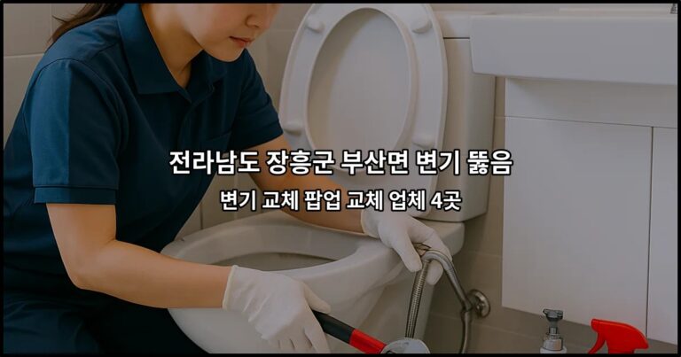 전라남도 장흥군 부산면 변기 뚫음 변기 교체 팝업 교체 업체 4곳