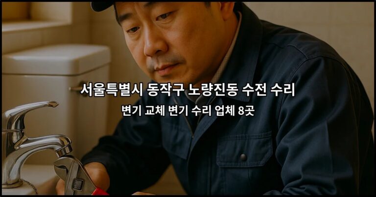 서울특별시 동작구 노량진동 수전 수리 변기 교체 변기 수리 업체 8곳