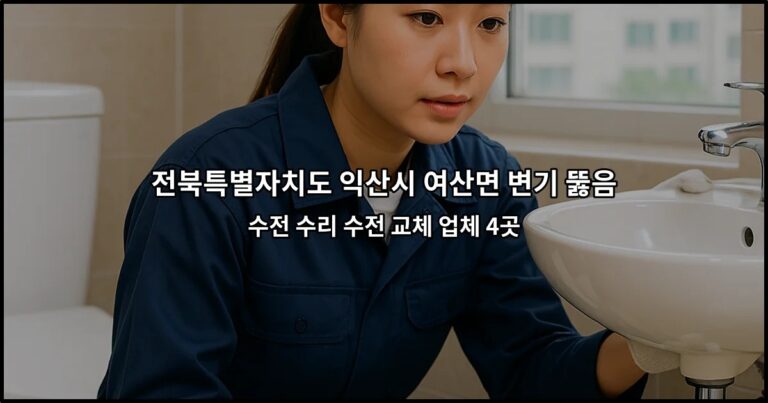 전북특별자치도 익산시 여산면 변기 뚫음 수전 수리 수전 교체 업체 4곳