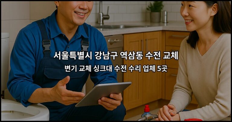 서울특별시 강남구 역삼동 수전 교체 변기 교체 싱크대 수전 수리 업체 5곳