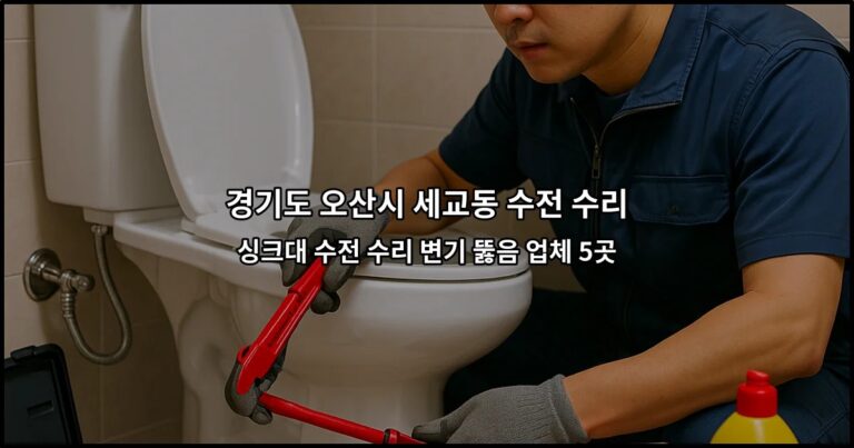 경기도 오산시 세교동 수전 수리 싱크대 수전 수리 변기 뚫음 업체 5곳