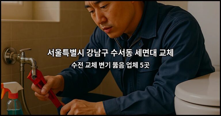 서울특별시 강남구 수서동 세면대 교체 수전 교체 변기 뚫음 업체 5곳