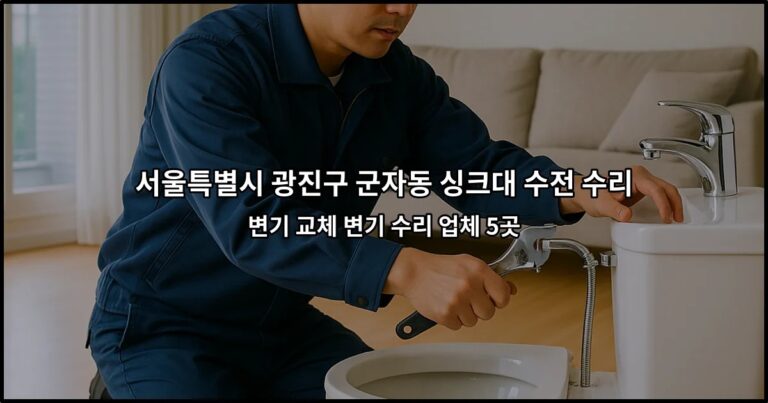 서울특별시 광진구 군자동 싱크대 수전 수리 변기 교체 변기 수리 업체 5곳